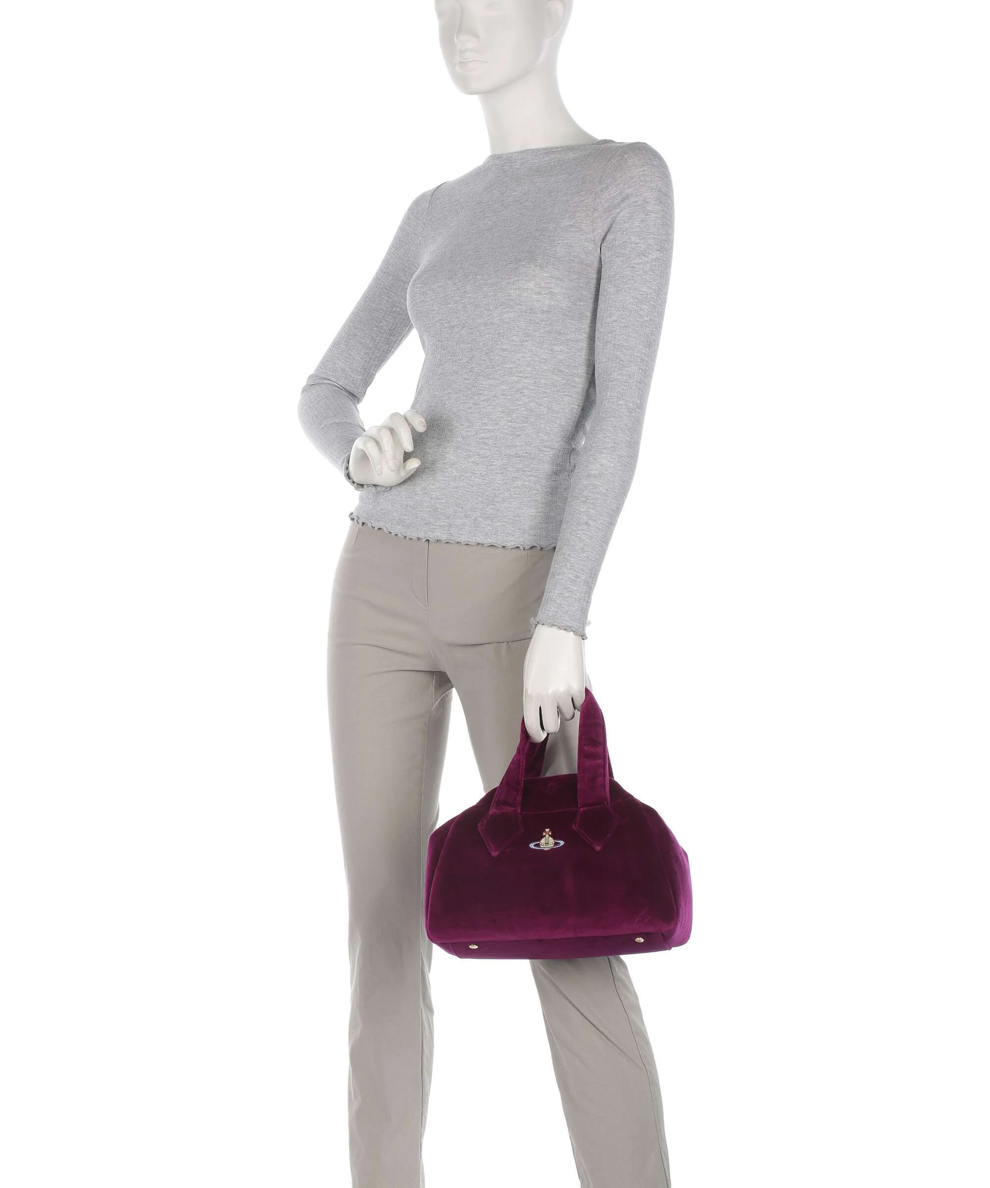 Vivienne Westwood Archive Velvet Medium Handbag purple - Image 3