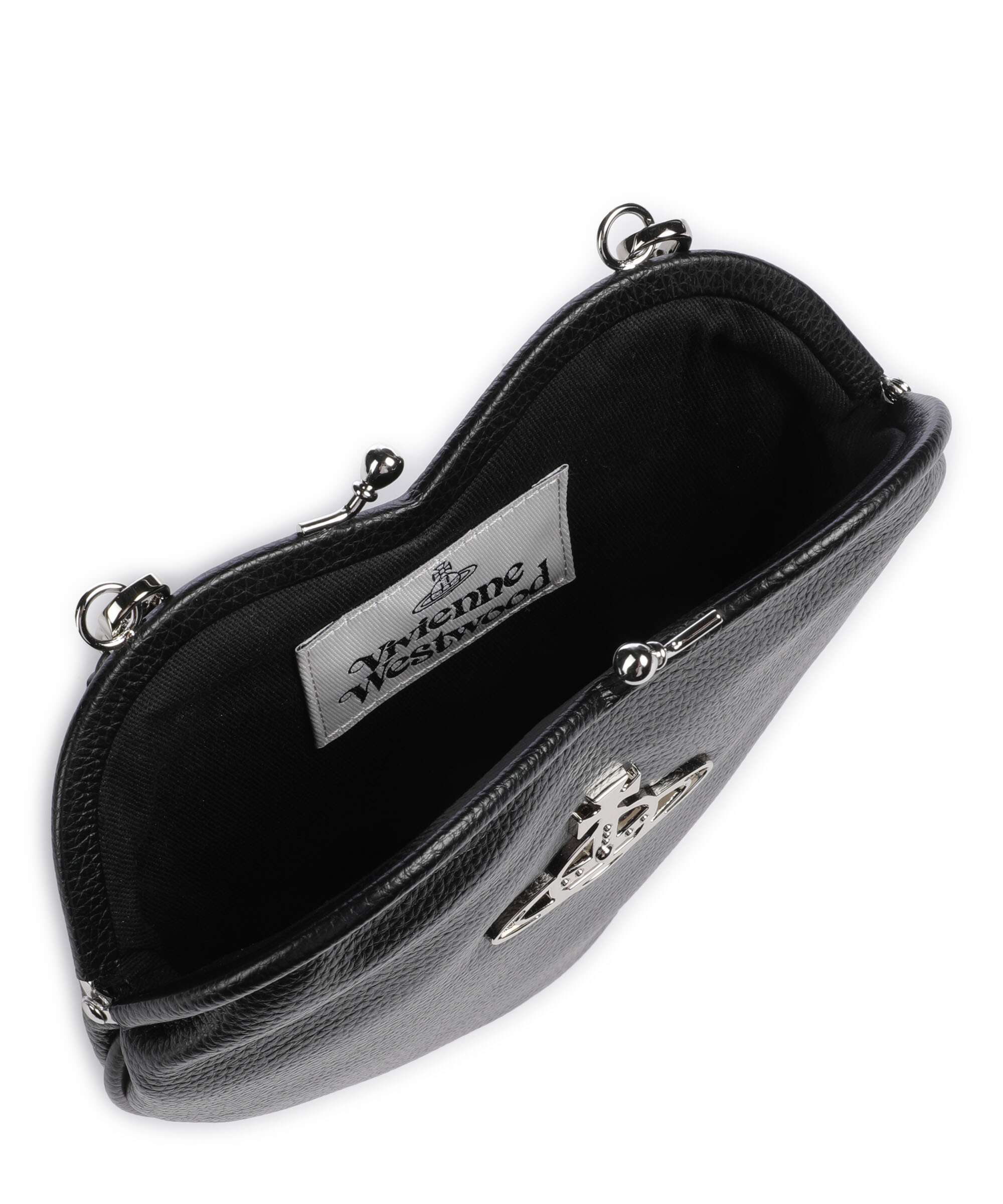 Vivienne Westwood Belle Heart Frame Re-Vegan Grain Shoulder bag black - Image 6