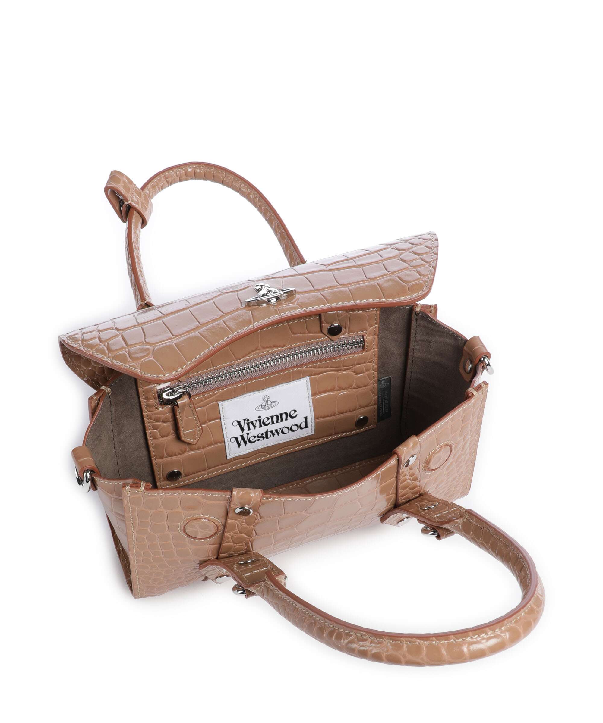 Vivienne Westwood Bettina Embossed Croc Mini Handbag dusty pink - Image 6