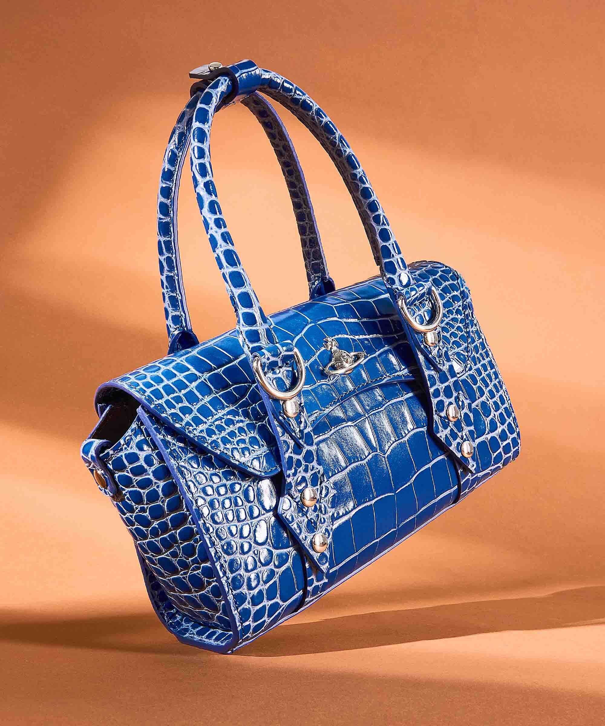 Vivienne Westwood Bettina Embossed Croc Mini Handbag blue - Image 2
