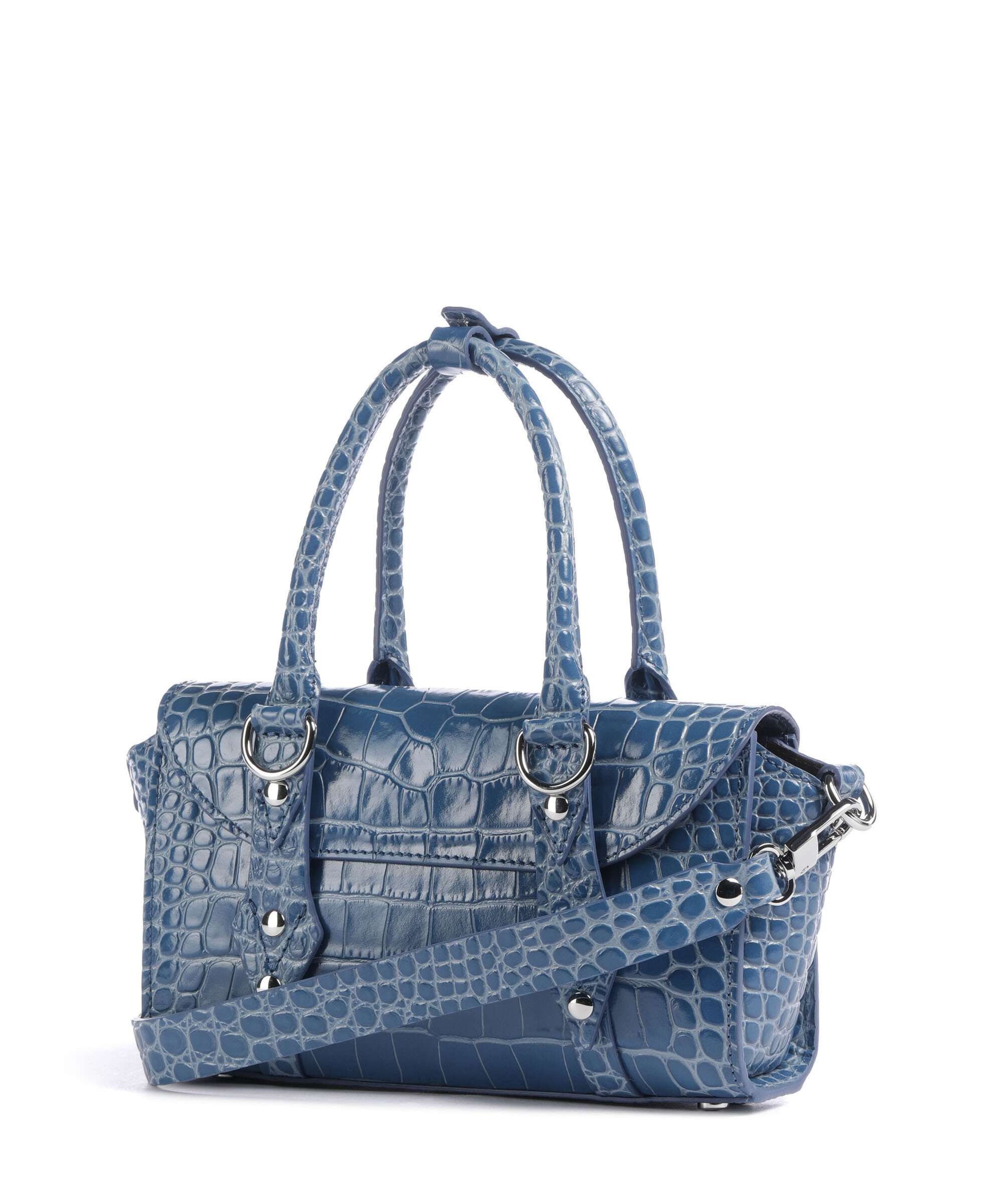 Vivienne Westwood Bettina Embossed Croc Mini Handbag blue - Image 3