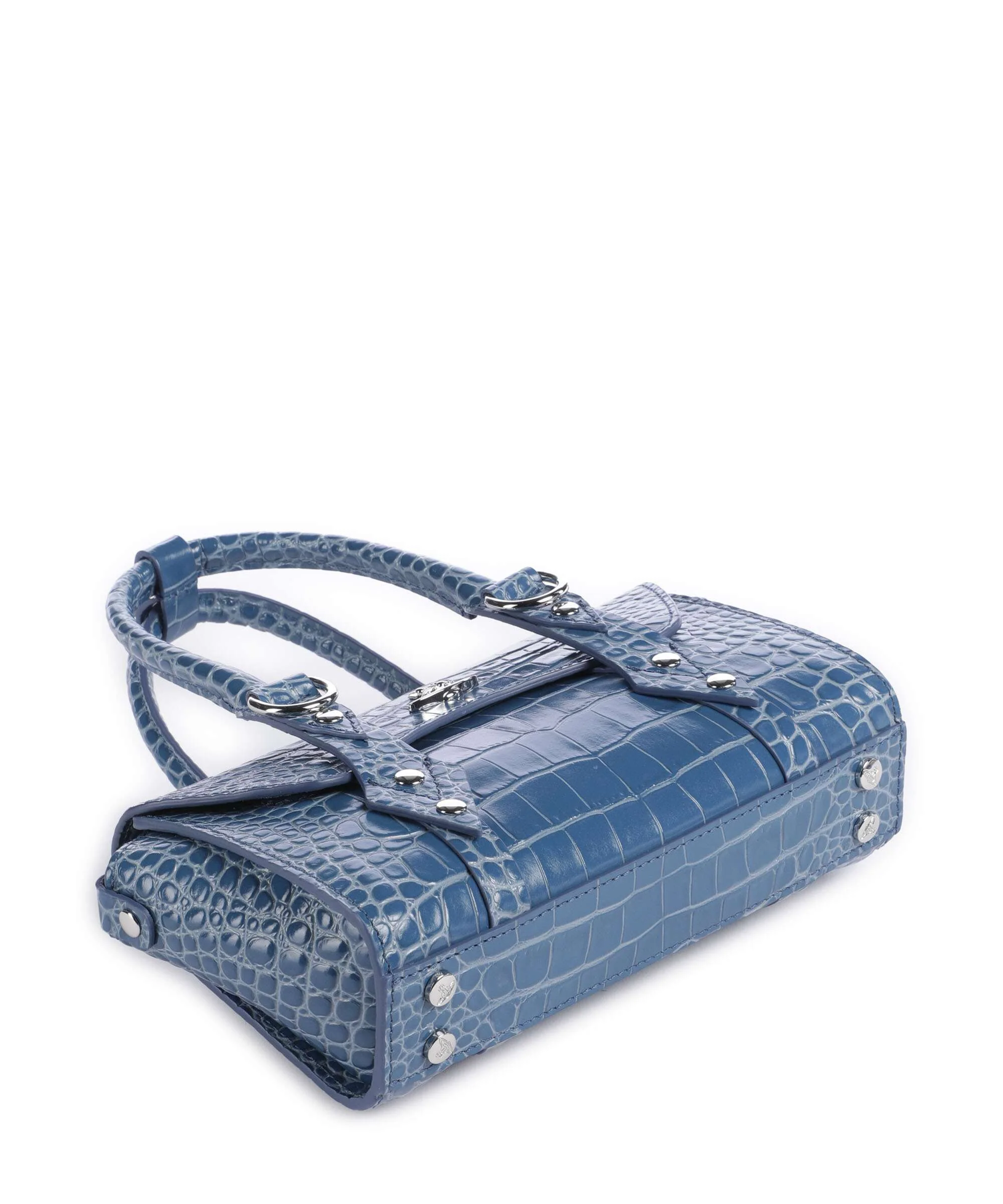 Vivienne Westwood Bettina Embossed Croc Mini Handbag blue - Image 5