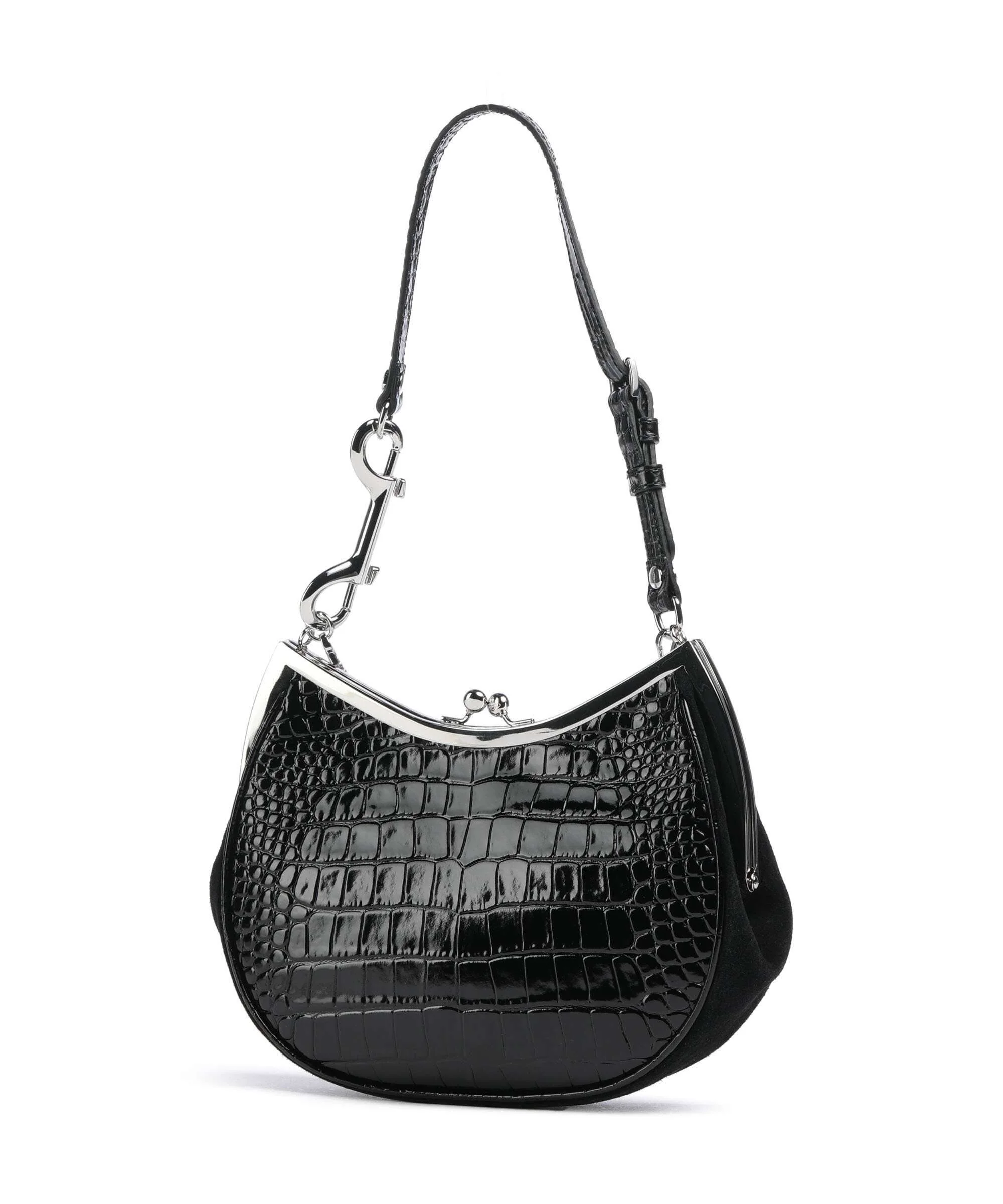 Vivienne Westwood Charm Frame Embossed Croc Shoulder bag black charms - Image 2