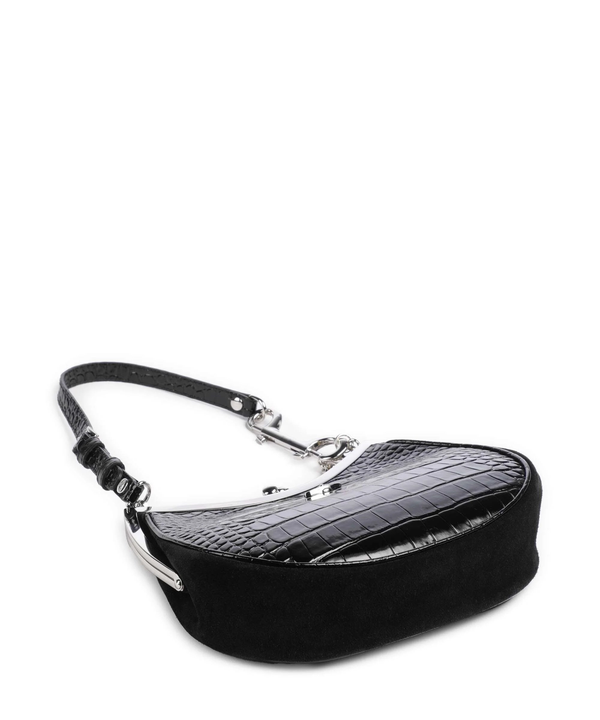 Vivienne Westwood Charm Frame Embossed Croc Shoulder bag black charms - Image 5