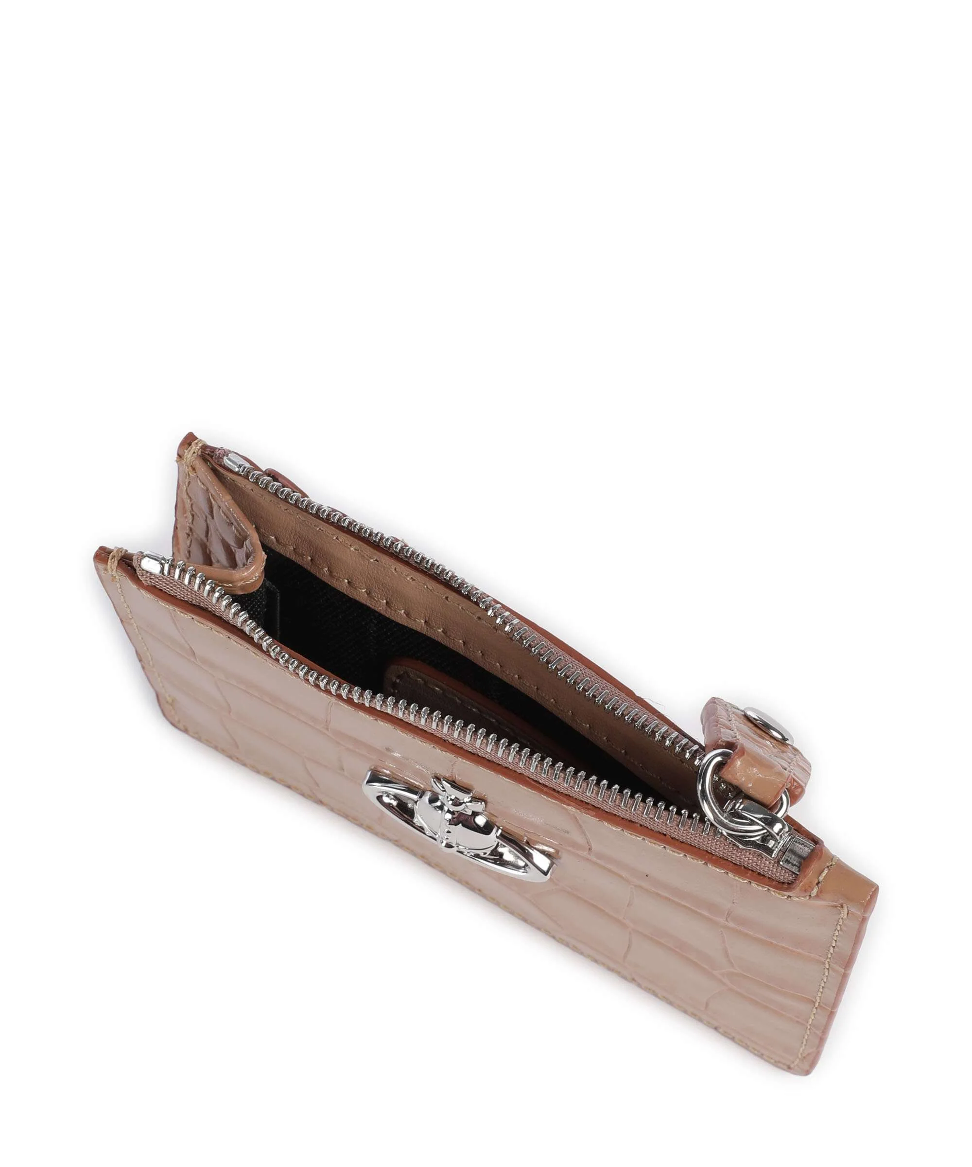 Vivienne Westwood Embossed Croc Slim Credit card holder dusty pink - Image 4