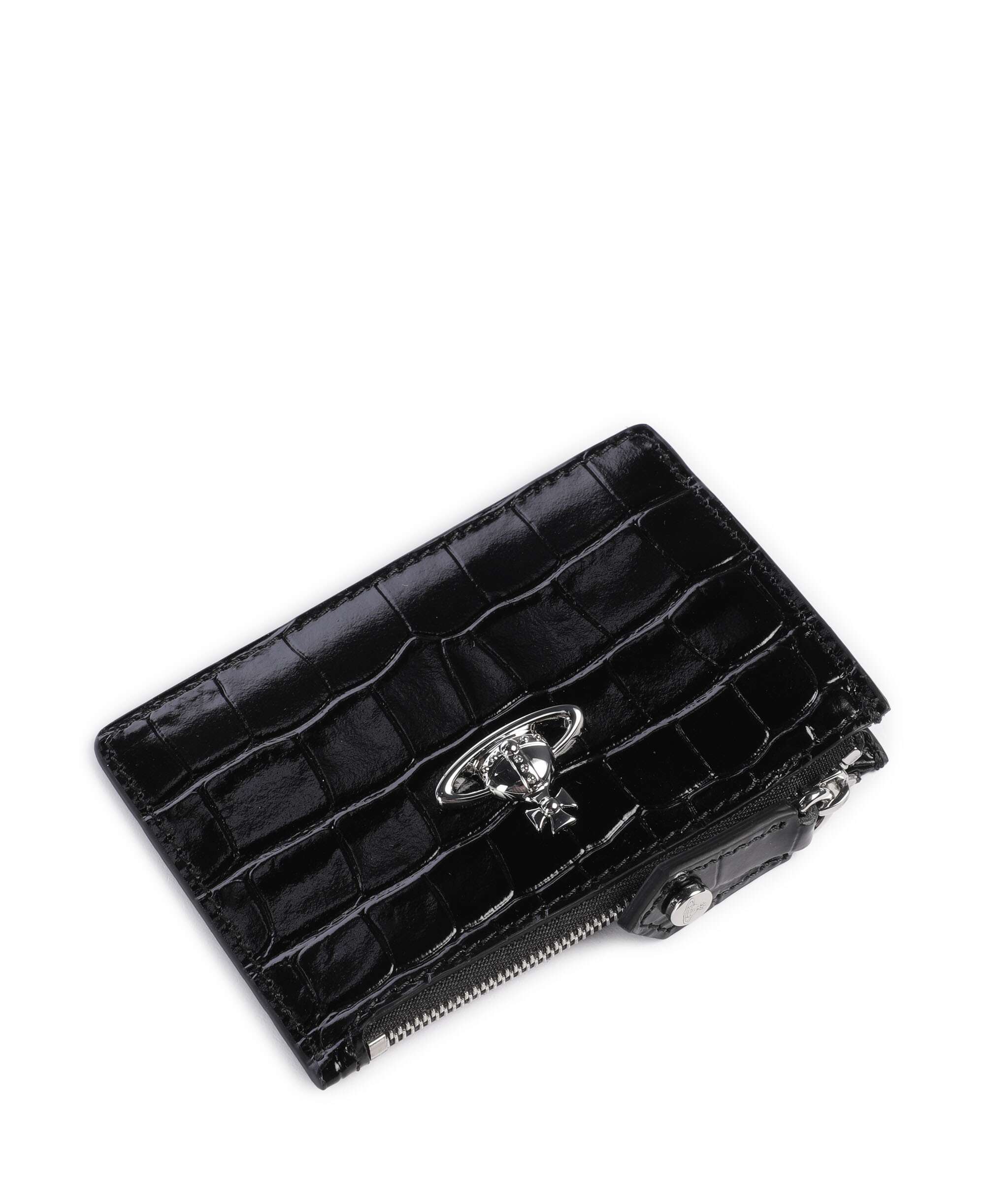 Vivienne Westwood Embossed Croc Slim Credit card holder black - Image 3