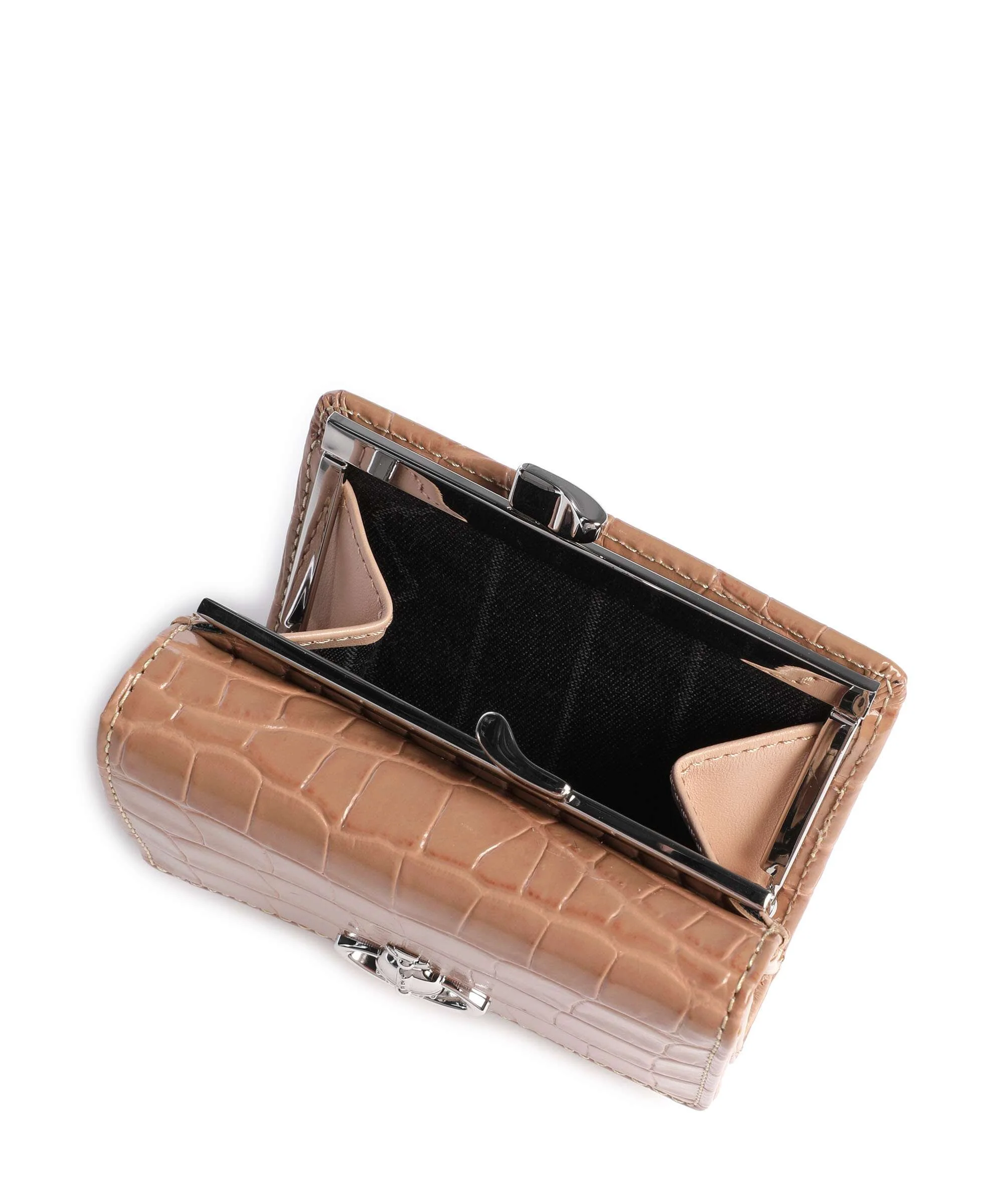 Vivienne Westwood Frame Embossed Croc Small Wallet dusty pink - Image 3