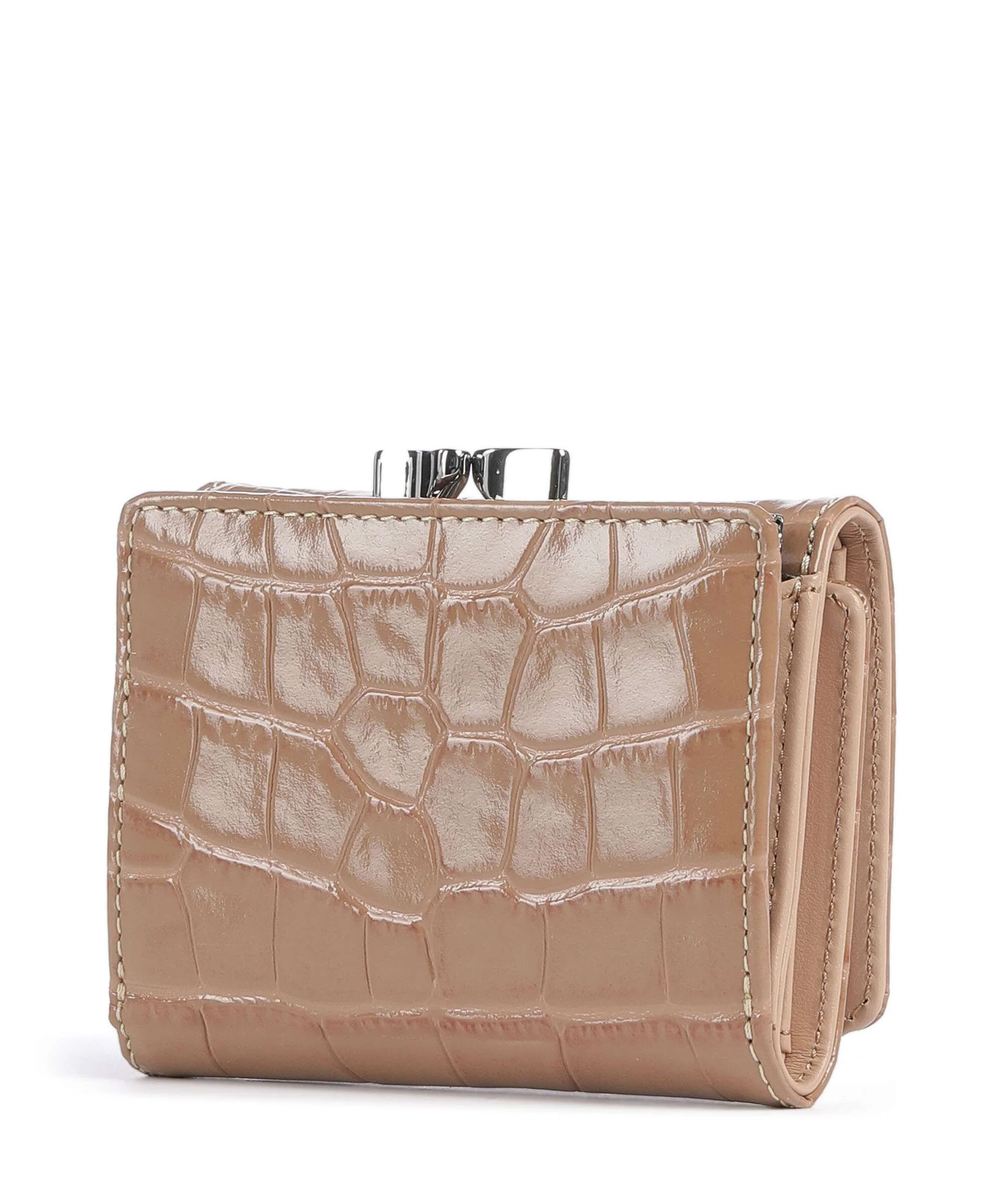 Vivienne Westwood Frame Embossed Croc Small Wallet dusty pink - Image 4