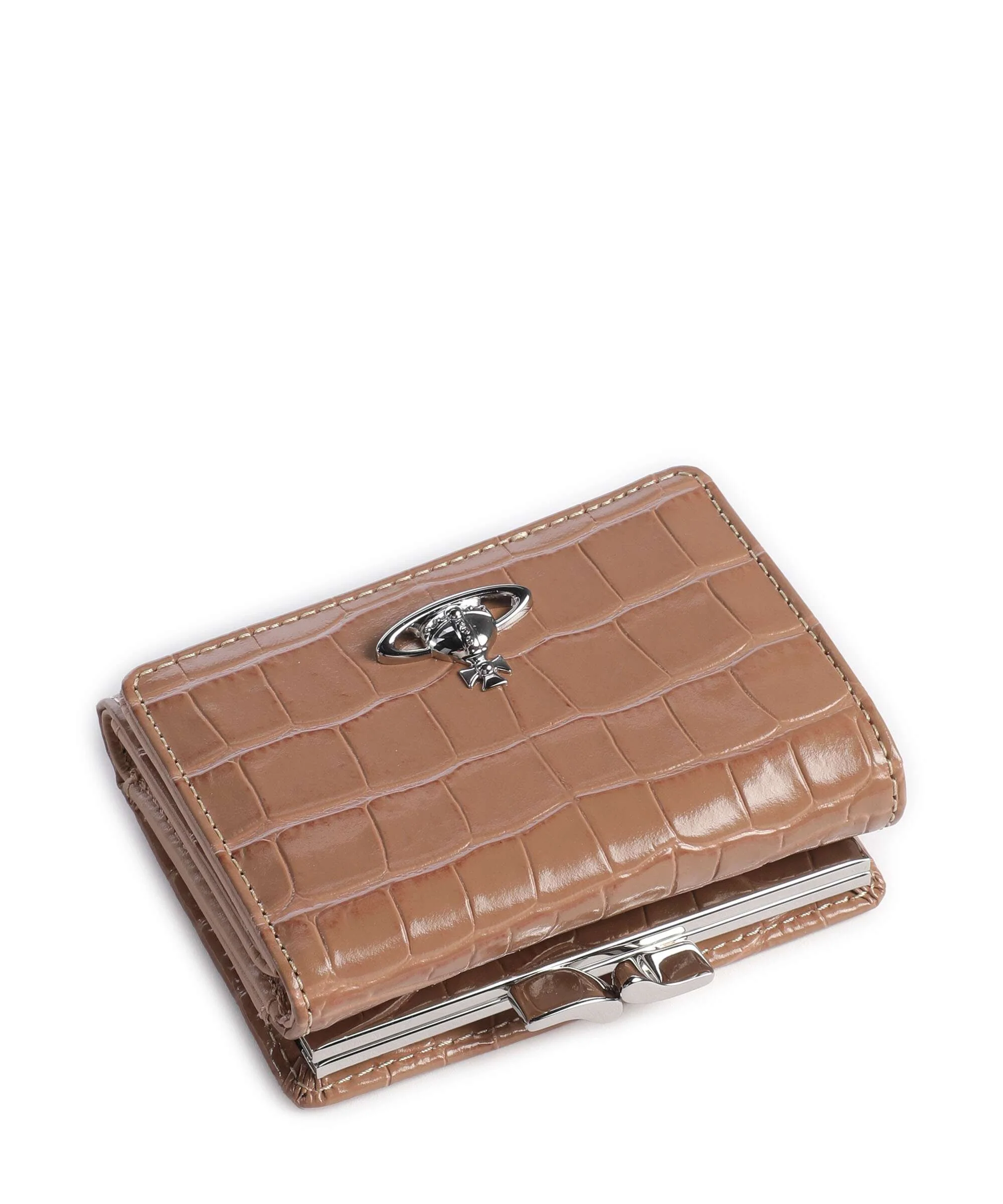 Vivienne Westwood Frame Embossed Croc Small Wallet dusty pink - Image 5