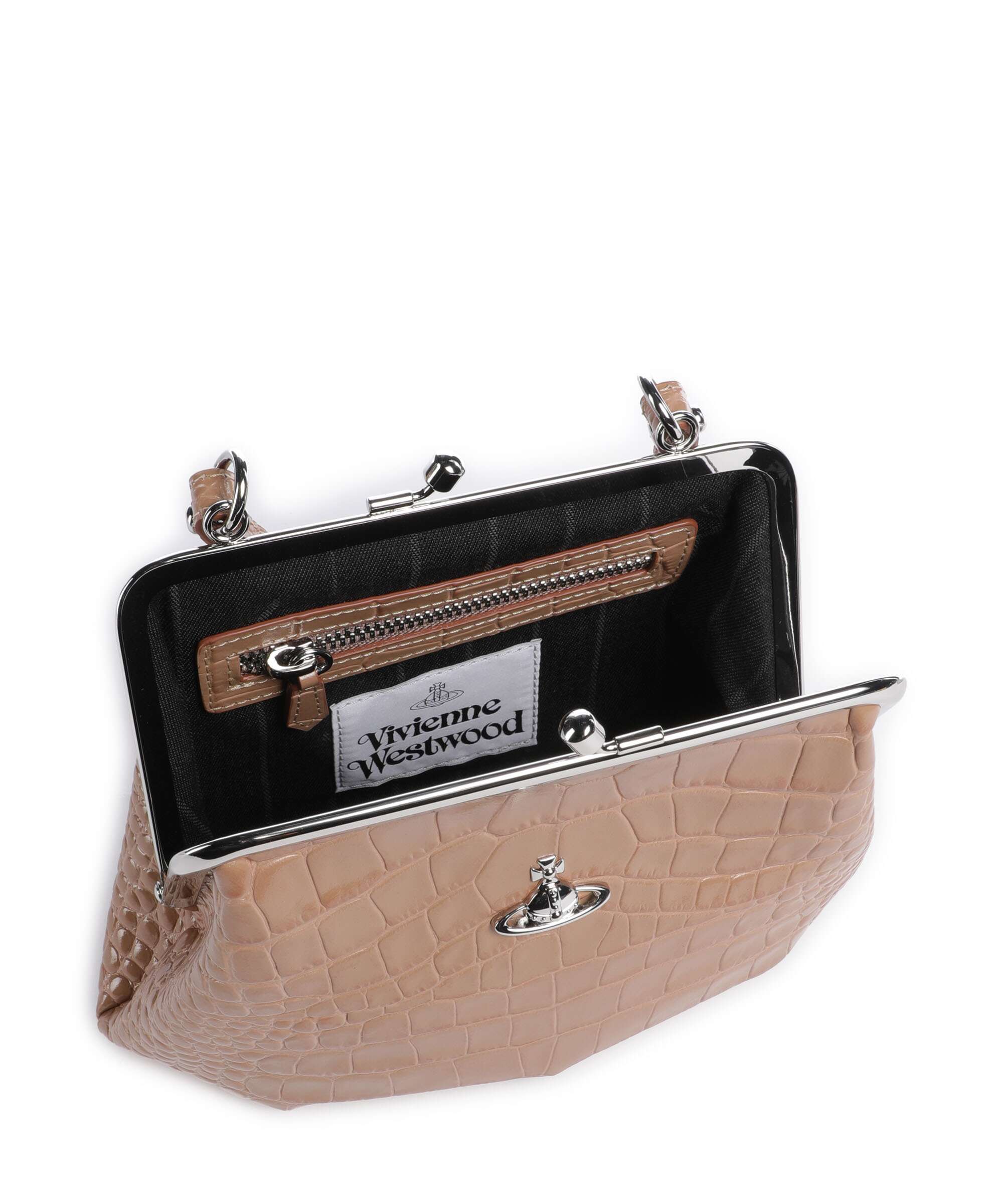 Vivienne Westwood Granny Frame Embossed Croc Handbag dusty pink - Image 6