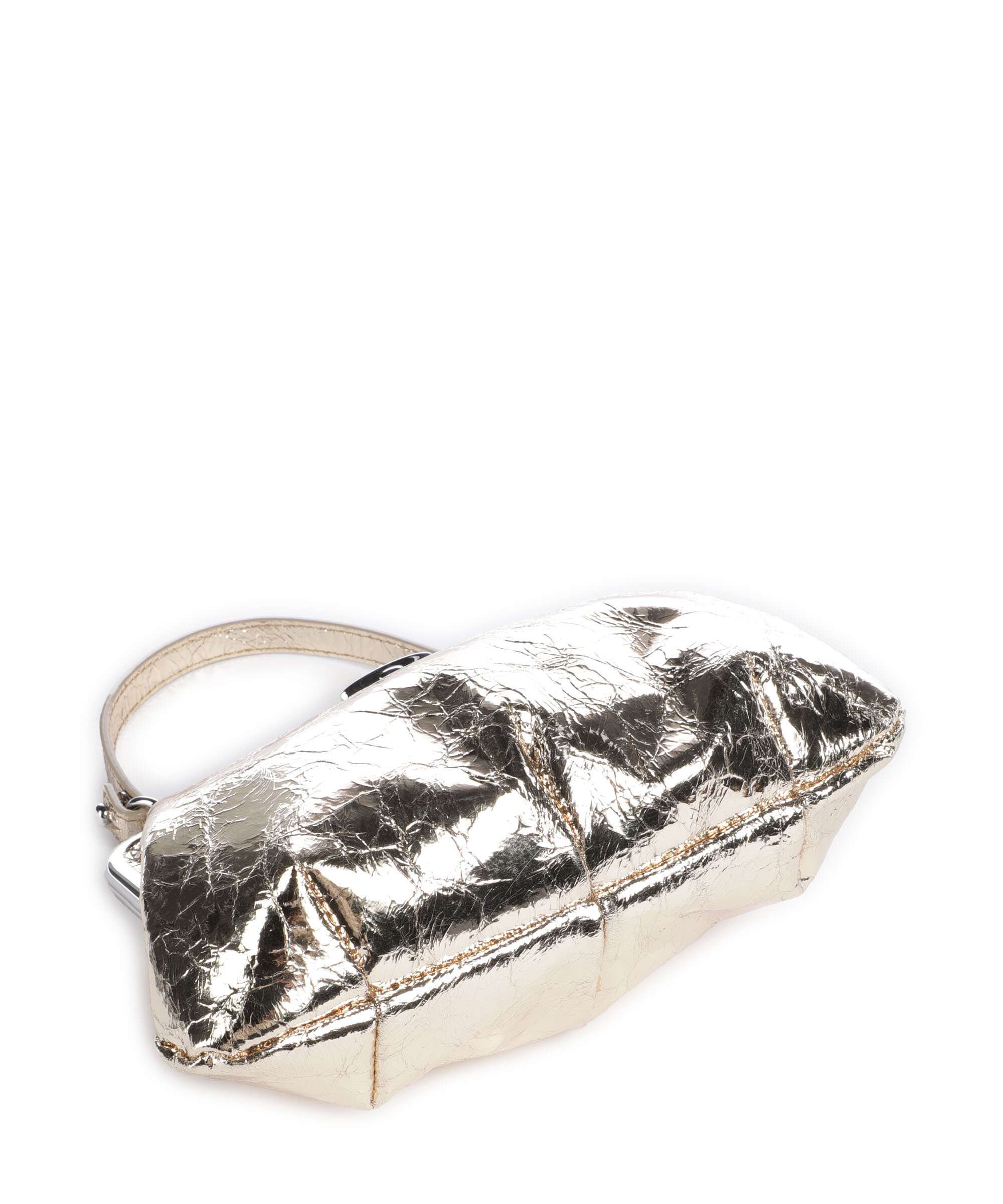 Vivienne Westwood Granny Frame Metallic Crinkle Handbag gold - Image 5