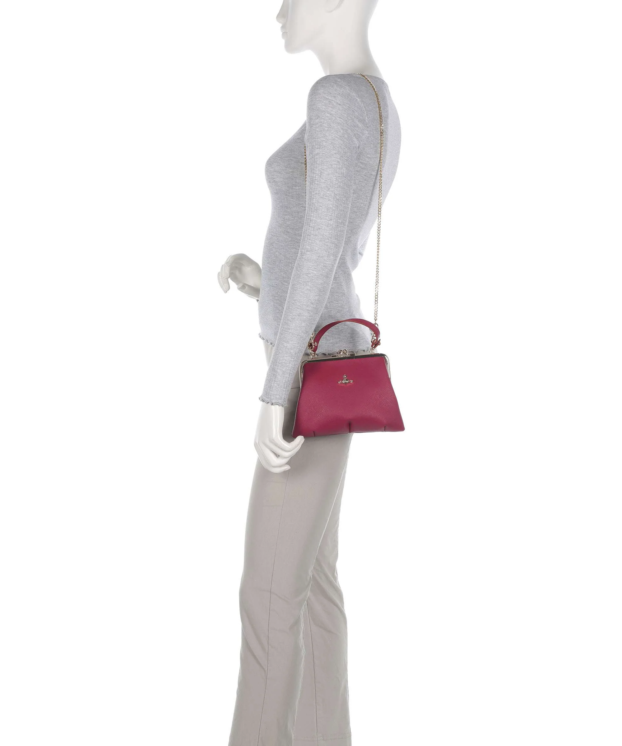 Vivienne Westwood Granny Frame Saffiano Crossbody bag red - Image 3