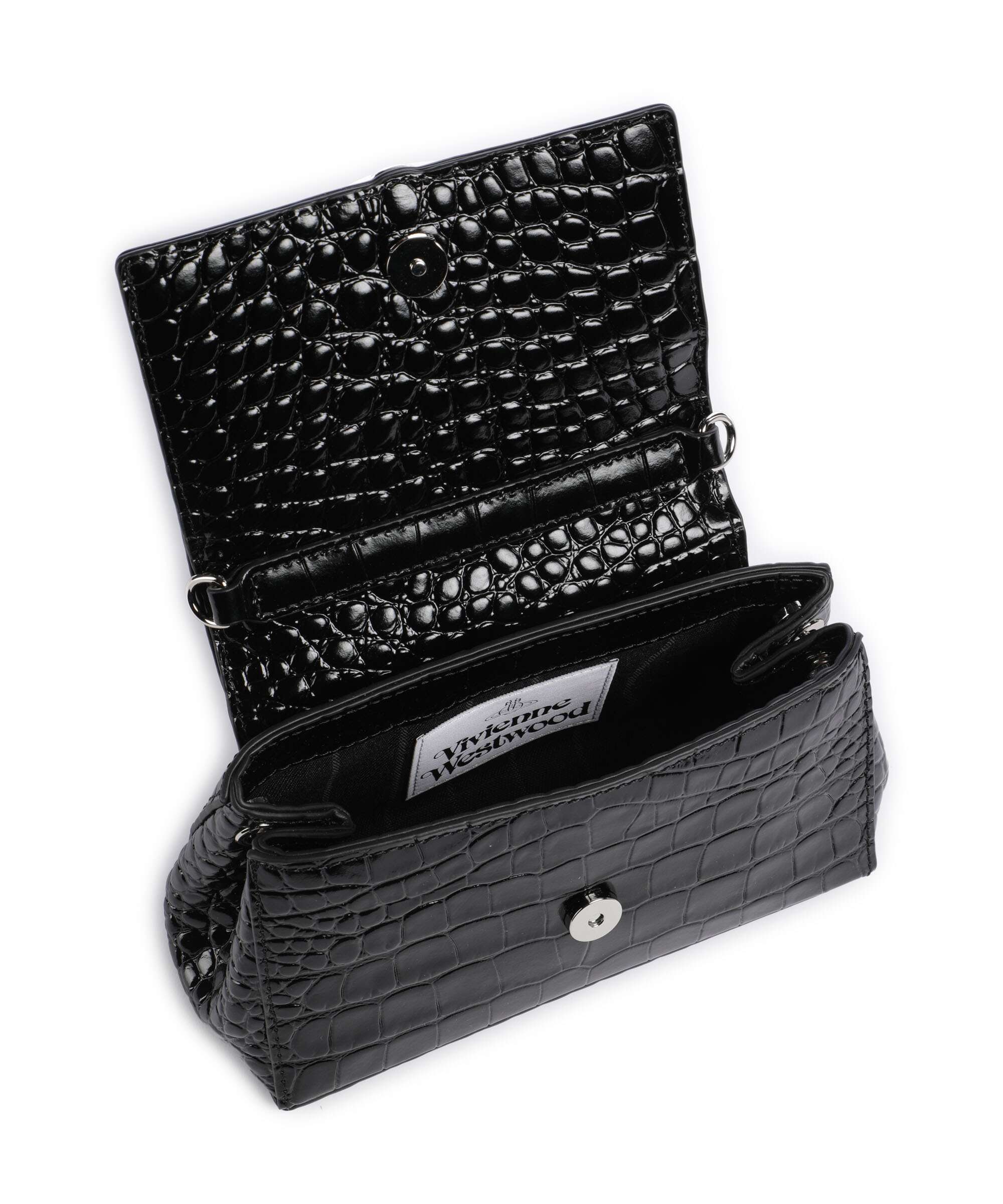 Vivienne Westwood Hazel Embossed Croc Small Shoulder bag black - Image 6