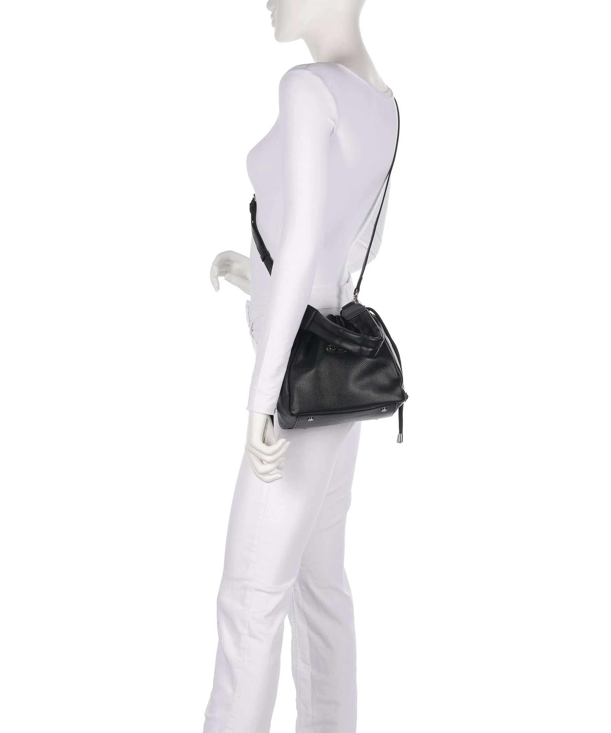 Vivienne Westwood Hilary Grain Small Bucket bag black - Image 3