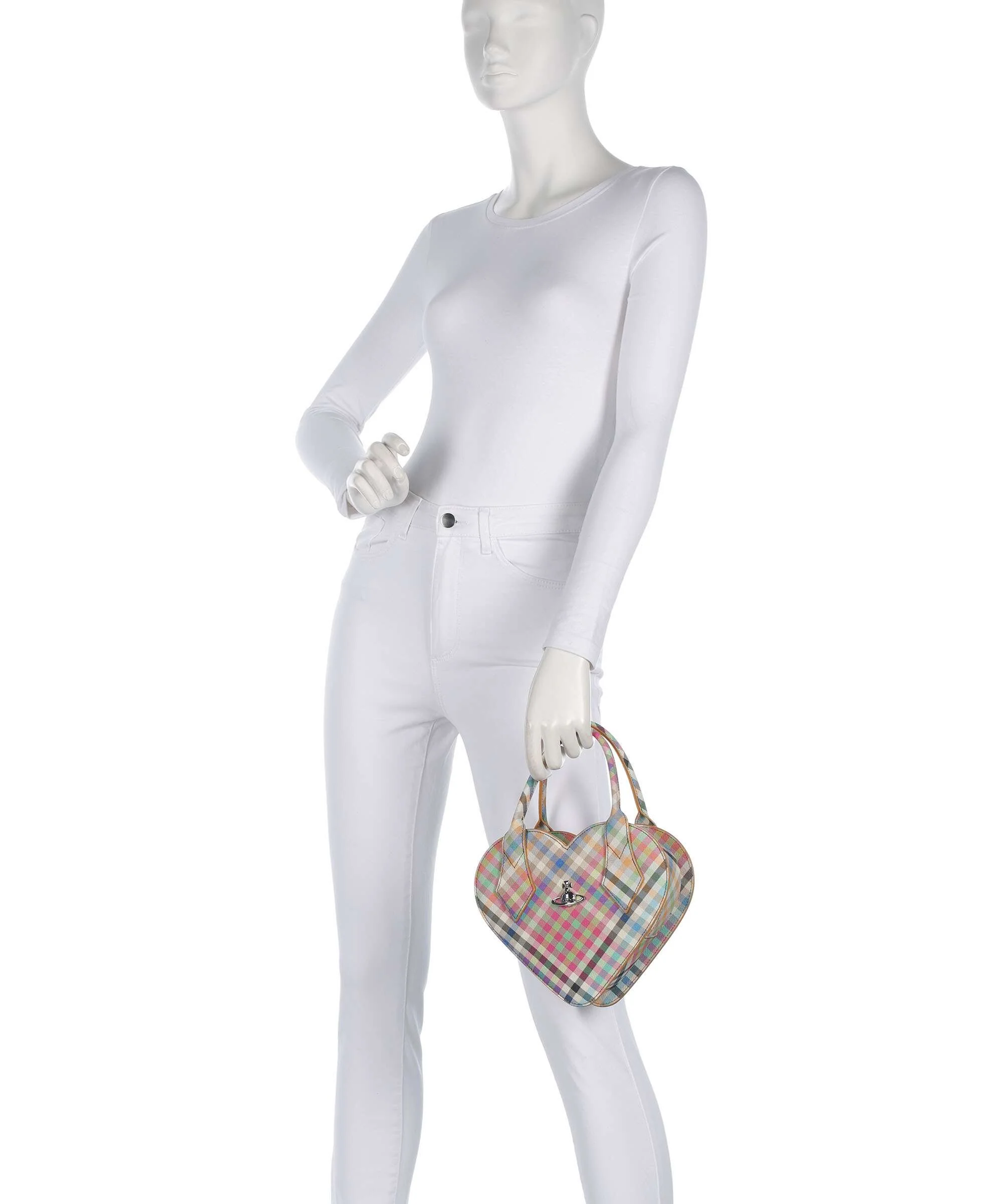 Vivienne Westwood Josephine Heart Buccia D'Arancia Handbag heather plaid - Image 3