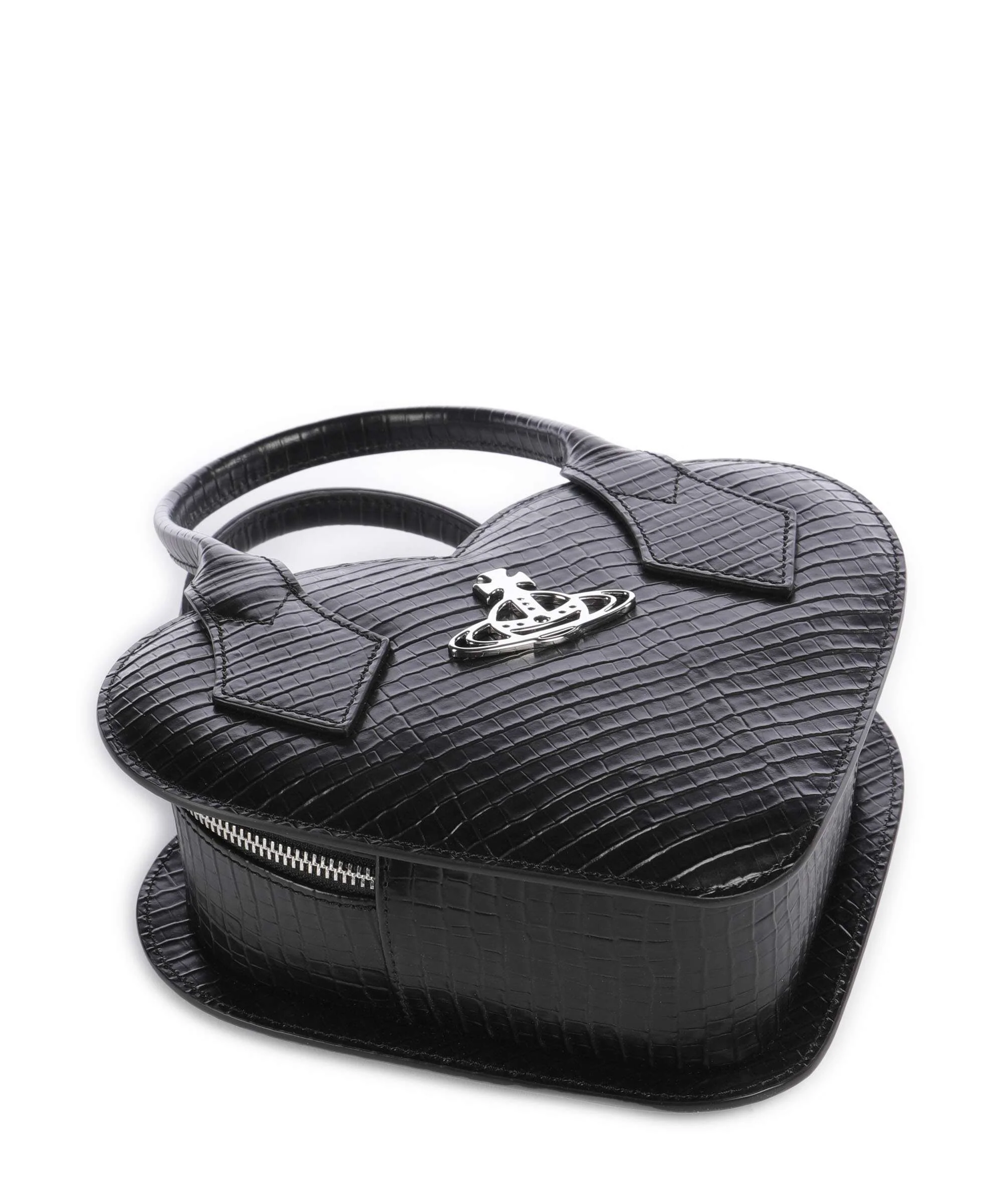 Vivienne Westwood Josephine Heart Embossed Croc Mini Handbag black - Image 5