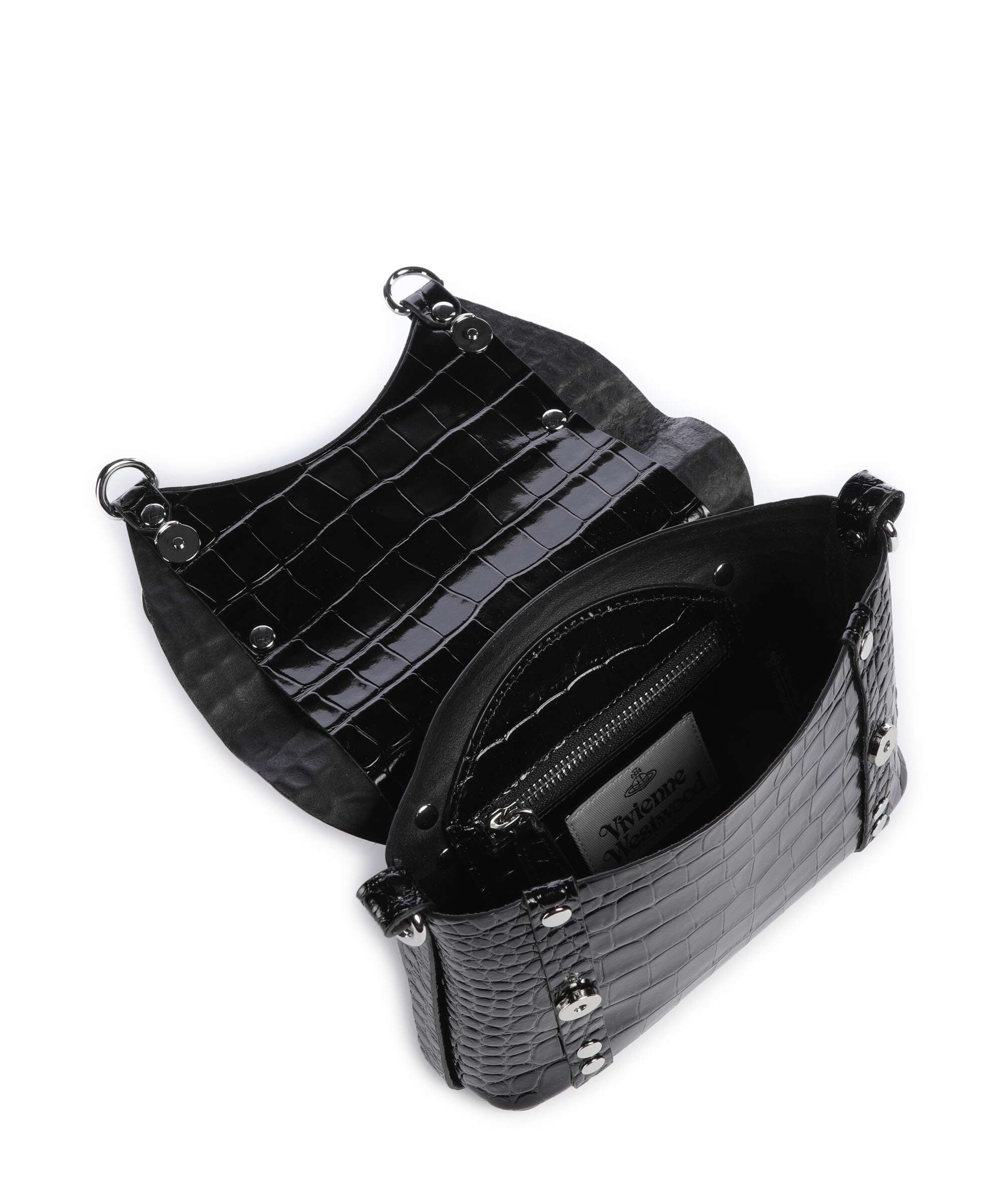 Vivienne Westwood Kim Embossed Croc Crossbody bag black - Image 5