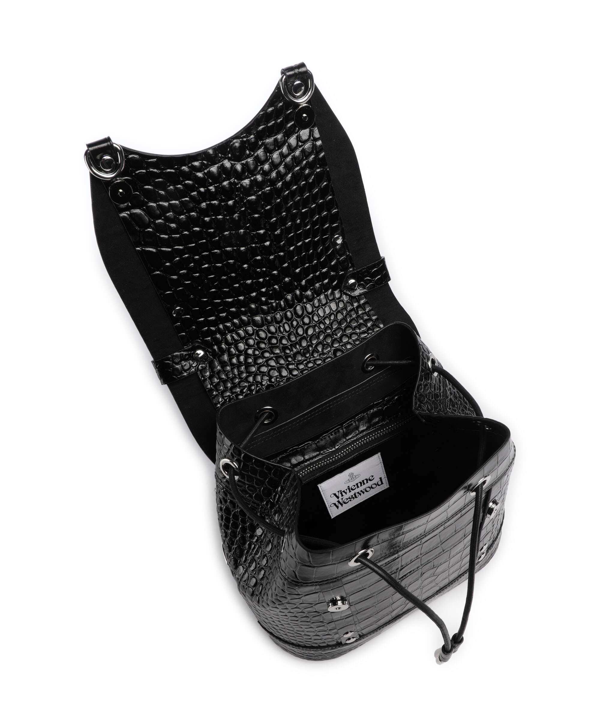 Vivienne Westwood Max Embossed Croc Small Backpack black - Image 4