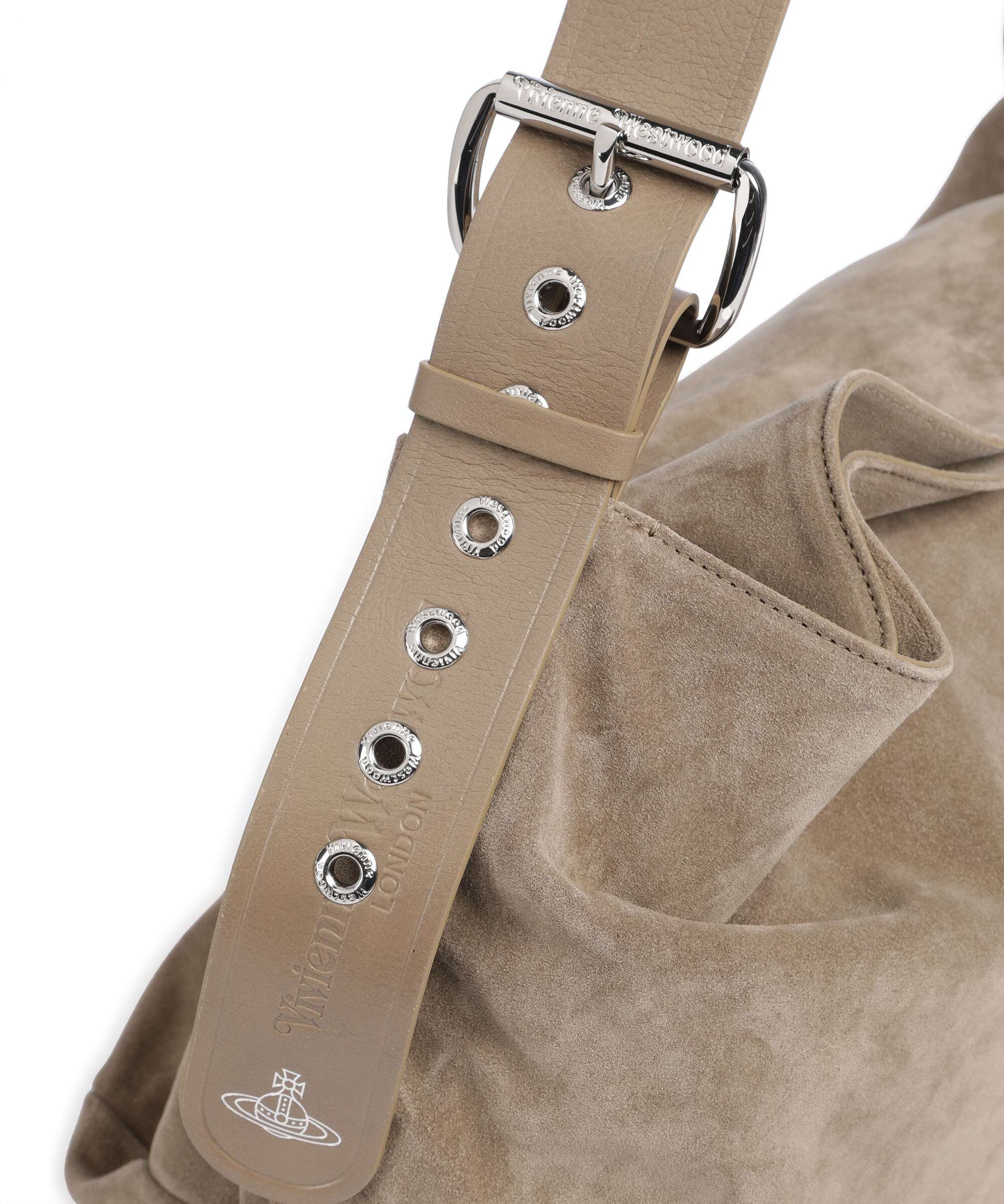 Vivienne Westwood Maxime Suede Large Hobo bag stone - Image 4
